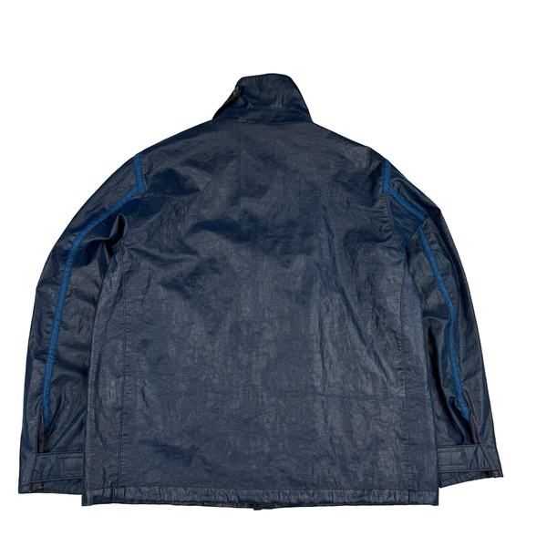 Stone Island 2001 Dark Blue Micro Felt Laminated Web Jacket - XXL