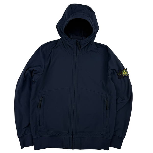 Stone Island 2016 Navy Fleece Lined Soft Shell Jacket - Large