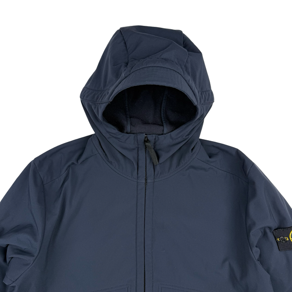 Stone Island 2016 Navy Fleece Lined Soft Shell Jacket - Large
