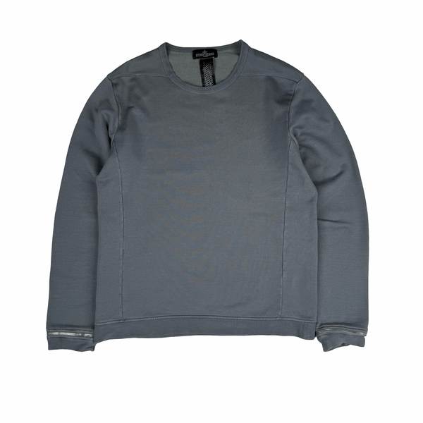 Stone Island 2013 Slate Shadow Project Zipped Detail Cotton Crew Neck Jumper - Large