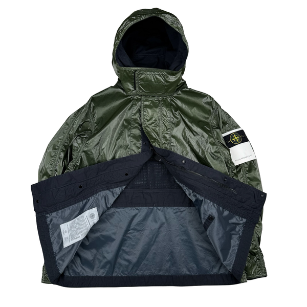 Stone Island x New Balance 2026 Green Nylon Prismatico-TC Zipped Jacket - Large