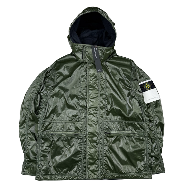 Stone Island x New Balance 2026 Green Nylon Prismatico-TC Zipped Jacket - Large