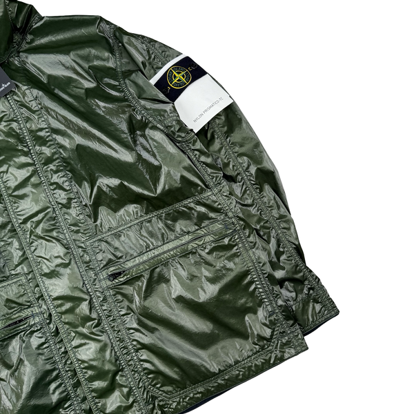 Stone Island x New Balance 2026 Green Nylon Prismatico-TC Zipped Jacket - Large