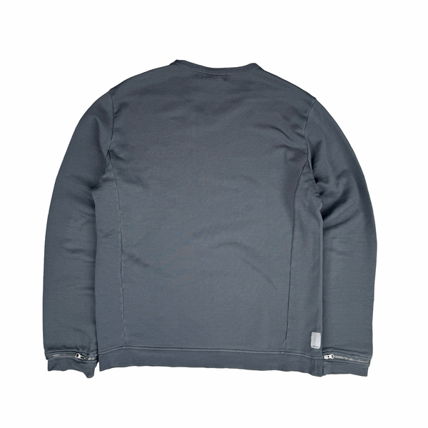 Stone Island 2013 Slate Shadow Project Zipped Detail Cotton Crew Neck Jumper - Large