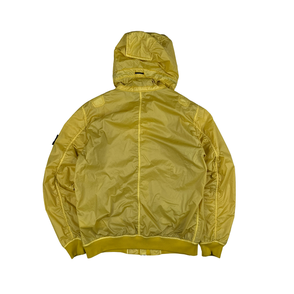 Stone Island 2018 Yellow Lamy Flock Hooded Jacket - Large