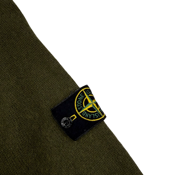Stone Island 2016 Military Green Buttoned Wool Cardigan - Small