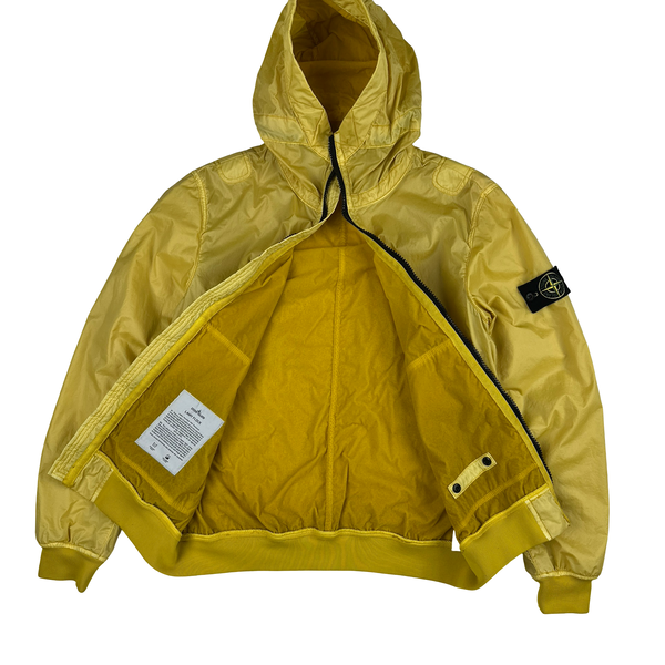 Stone Island 2018 Yellow Lamy Flock Hooded Jacket - Large