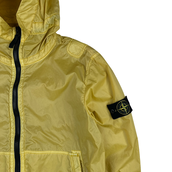 Stone Island 2018 Yellow Lamy Flock Hooded Jacket - Large