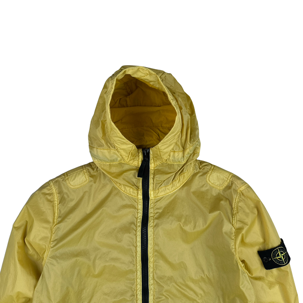 Stone Island 2018 Yellow Lamy Flock Hooded Jacket - Large