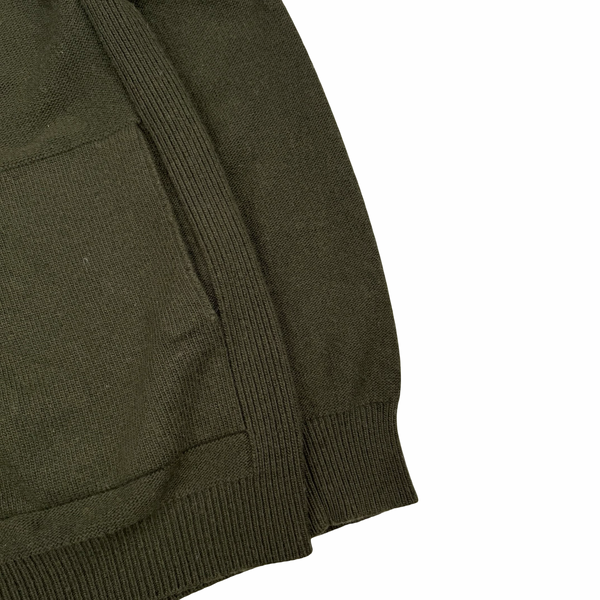 Stone Island 2016 Military Green Buttoned Wool Cardigan - Small