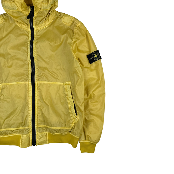 Stone Island 2018 Yellow Lamy Flock Hooded Jacket - Large