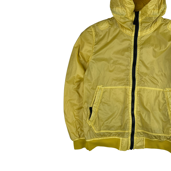 Stone Island 2018 Yellow Lamy Flock Hooded Jacket - Large