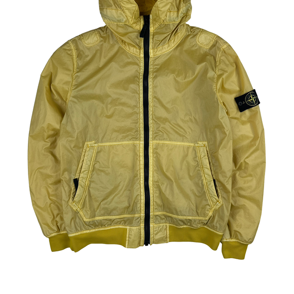 Stone Island 2018 Yellow Lamy Flock Hooded Jacket - Large