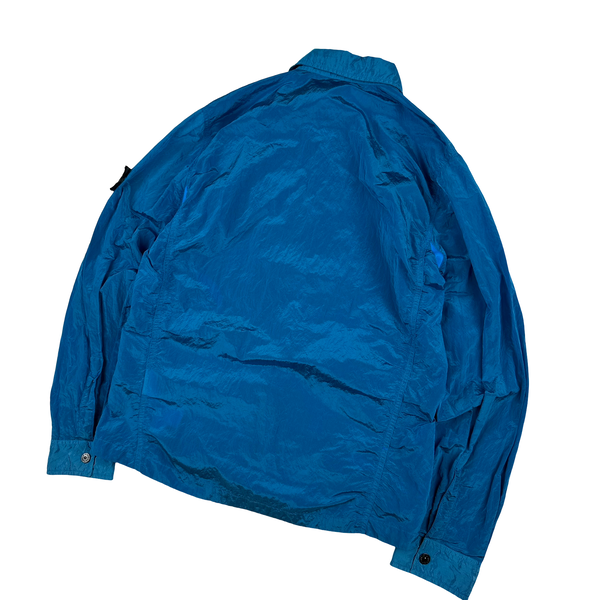 Stone Island 2018 Blue Nylon Metal Shimmer Overshirt - Medium