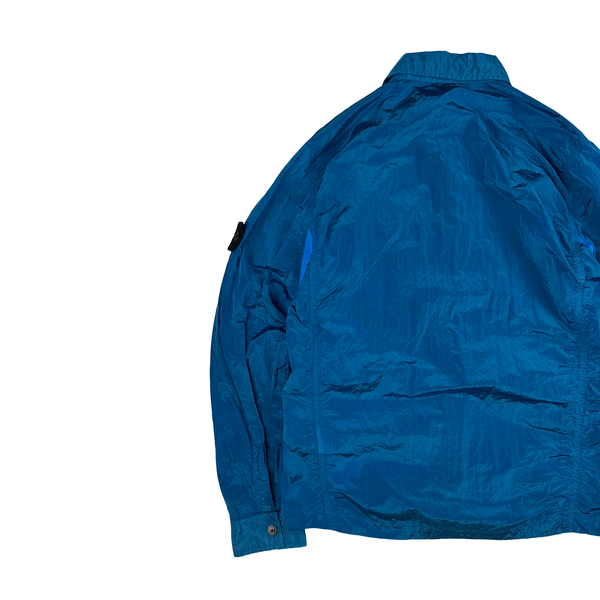 Stone Island 2018 Blue Nylon Metal Shimmer Overshirt - Medium