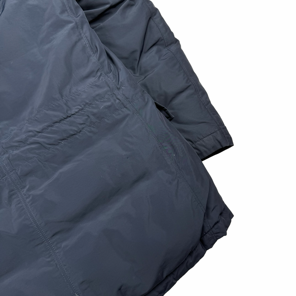 Stone Island 2016 Navy Down Filled Micro Reps Fur Hood Parka Jacket - Large