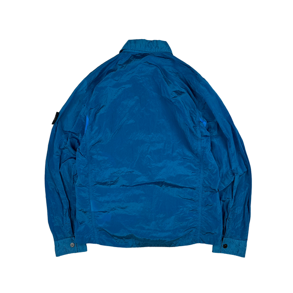 Stone Island 2018 Blue Nylon Metal Shimmer Overshirt - Medium