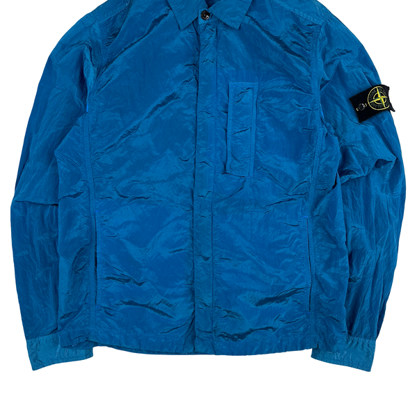 Stone Island 2018 Blue Nylon Metal Shimmer Overshirt - Medium