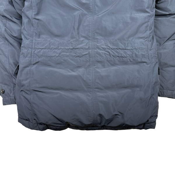 Stone Island 2016 Navy Down Filled Micro Reps Fur Hood Parka Jacket - Large