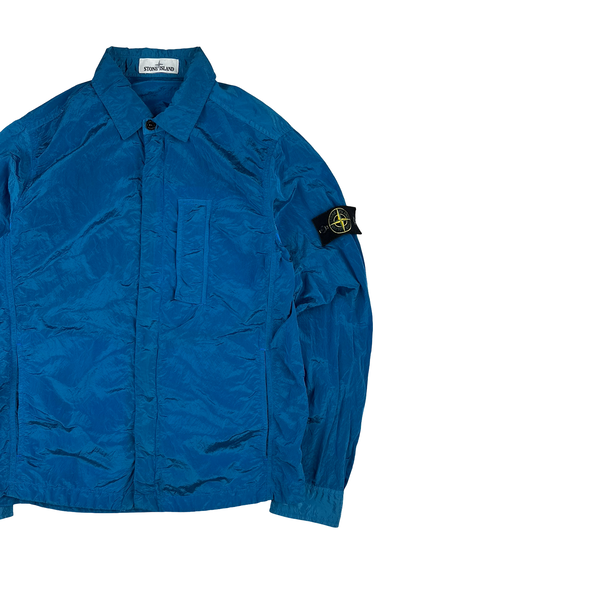 Stone Island 2018 Blue Nylon Metal Shimmer Overshirt - Medium
