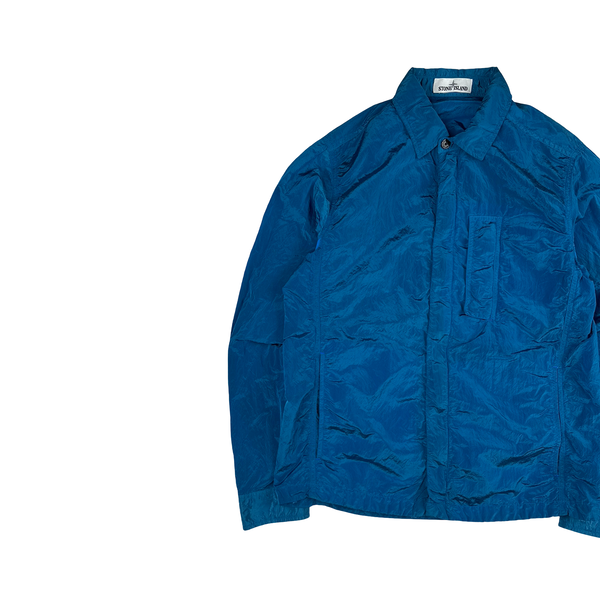 Stone Island 2018 Blue Nylon Metal Shimmer Overshirt - Medium