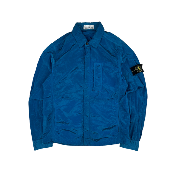 Stone Island 2018 Blue Nylon Metal Shimmer Overshirt - Medium