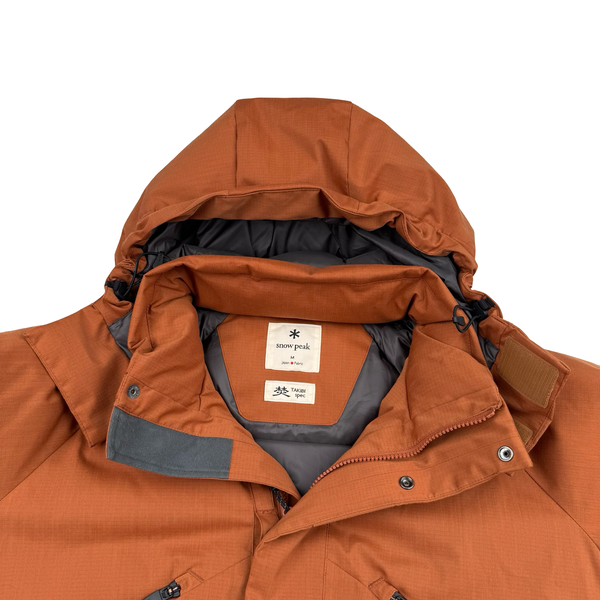Snow Peak Fire Resistant Takibi Rust Ripstop  Down Filled Hooded Jacket - Medium