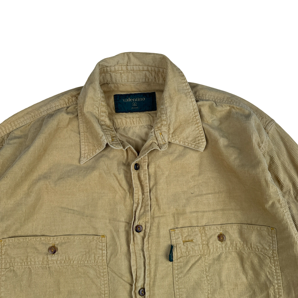 Valentino Yellow Corduroy Button up Shirt - XL