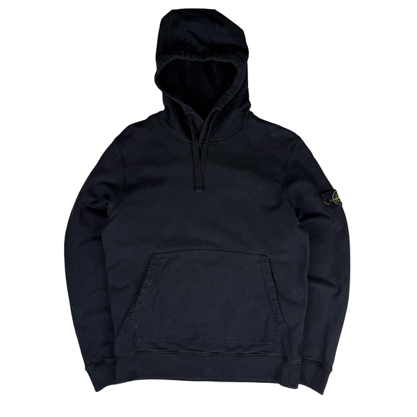 Stone Island 2021 Black Pullover Cotton Hoodie - Large