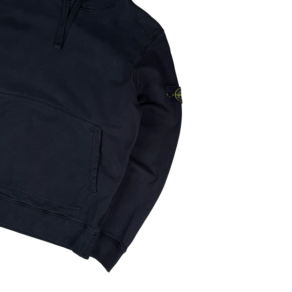 Stone Island 2021 Black Pullover Cotton Hoodie - Large