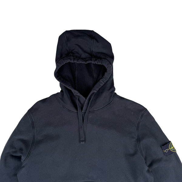 Stone Island 2021 Black Pullover Cotton Hoodie - Large