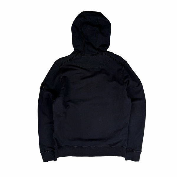 Stone Island 2021 Black Pullover Cotton Hoodie - Large