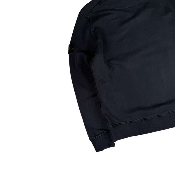 Stone Island 2021 Black Pullover Cotton Hoodie - Large