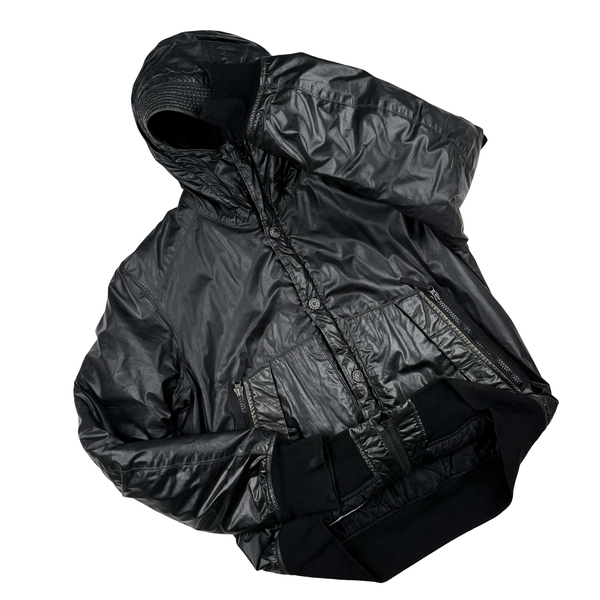 Stone Island 2011 Black Mussola Gommata Hooded Jacket - XL