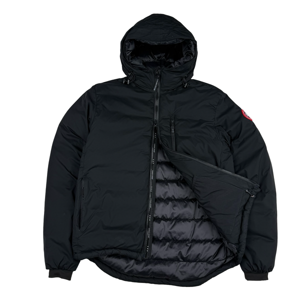 Canada Goose Lodge Black Down Hooded  Jacket - Medium