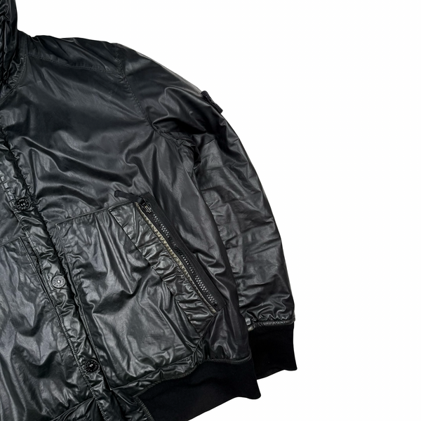 Stone Island 2011 Black Mussola Gommata Hooded Jacket - XL