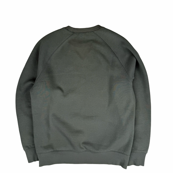 Carhartt Sage Green Thick Cotton Blend Crew Neck Jumper - Small