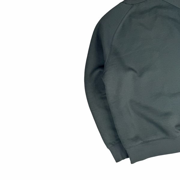 Carhartt Sage Green Thick Cotton Blend Crew Neck Jumper - Small