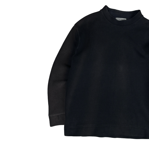 Stone Island Vintage 1999 Navy Cotton Blend Mock Neck Jumper - Medium