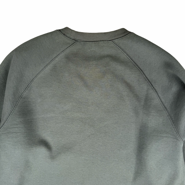 Carhartt Sage Green Thick Cotton Blend Crew Neck Jumper - Small