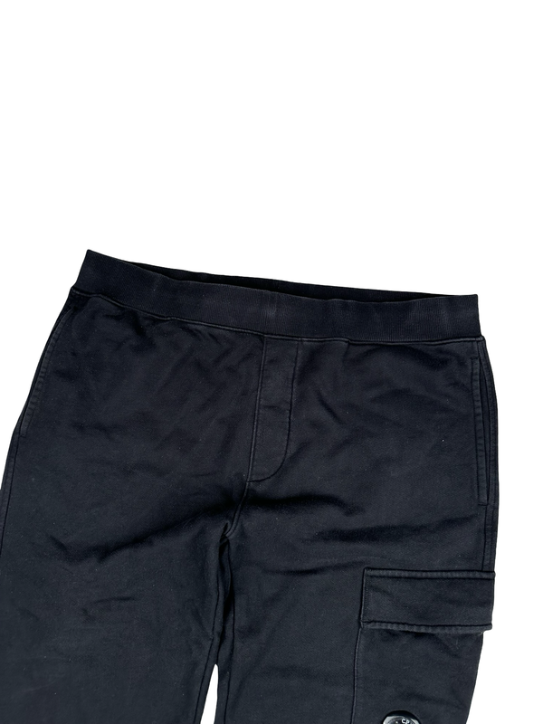 CP Company Black Cotton Lens Viewer Joggers - XL