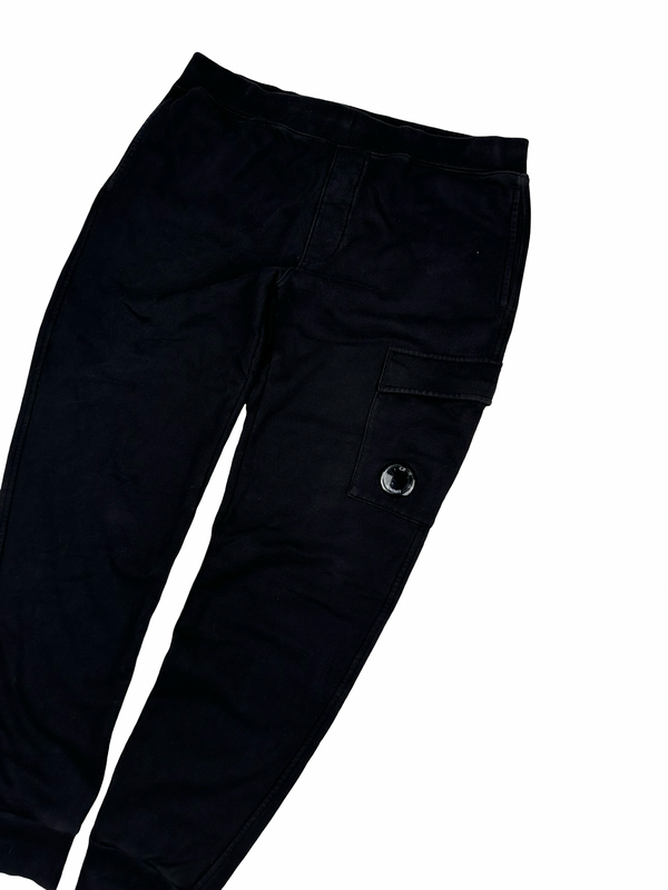 CP Company Black Cotton Lens Viewer Joggers - XL