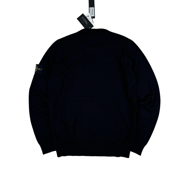 Stone Island 2022 Black Knitted Jumper - Small