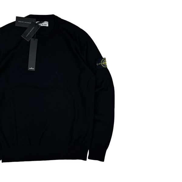 Stone Island 2022 Black Knitted Jumper - Small