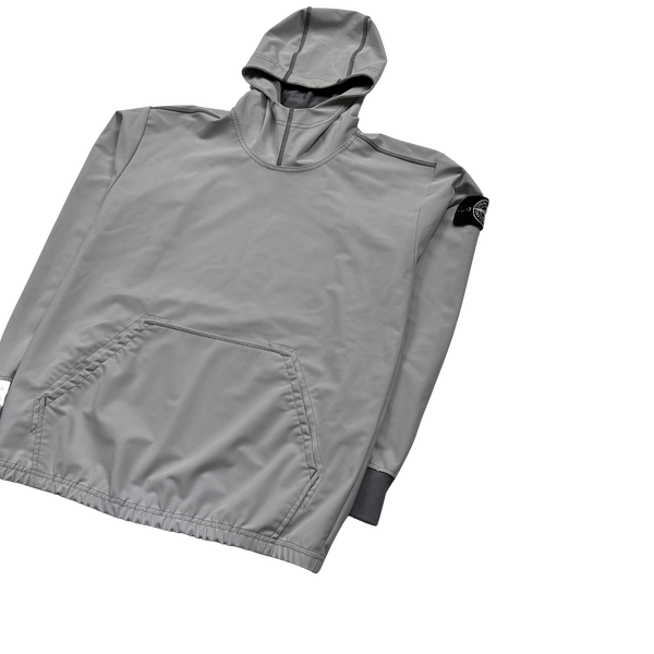 Stone Island 2019 Grey Plated Reflective Pullover Hoodie - Small