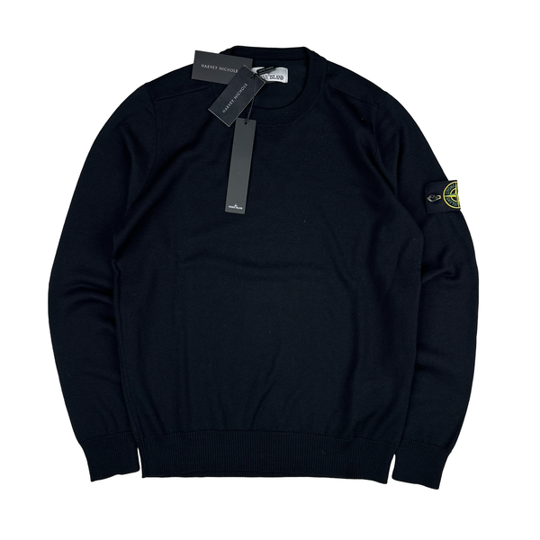 Stone Island 2022 Black Knitted Jumper - Small