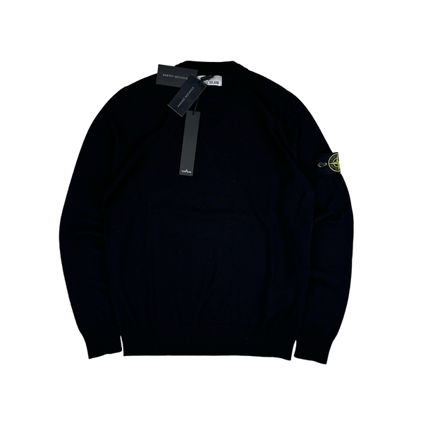 Stone Island 2022 Black Knitted Jumper - Small