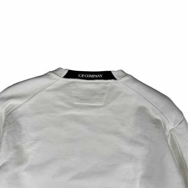 CP Company White Cotton Lens Viewer Crewneck - Large