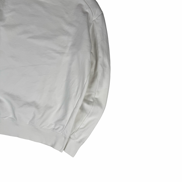 CP Company White Cotton Lens Viewer Crewneck - Large
