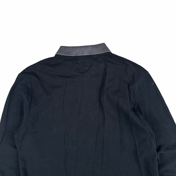 Prada Black Cotton Long Sleeve Red Tab Polo - Medium